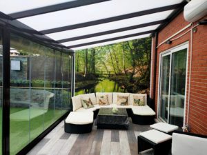 Fotografía del techo de un cerramiento de terraza de aluminio en Rivas Vaciamadrid